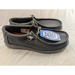 NWT Hey Dude Shoes Wally  Canvas in Dark Grey size 12 (No Box)
